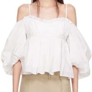 The Garment NWT Boston Off the Shoulder Puff Sleeve Cotton Top Size 10